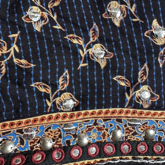 Free People Embroidered Dark Blue Jacket with Floral Accents - Picture 3 of 7